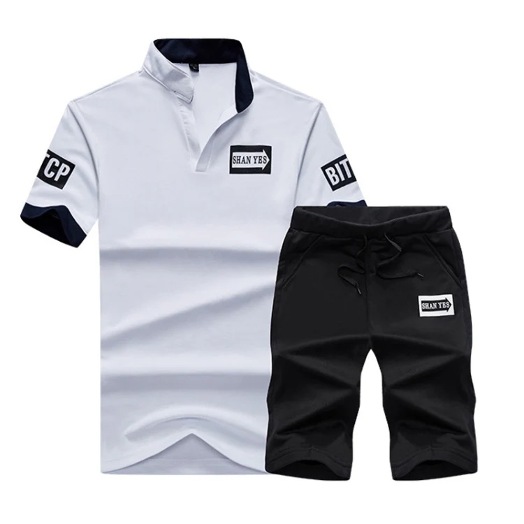 Summer Men T-Shirt Half-Sleeved Sports Suit, Size: XXL(White)