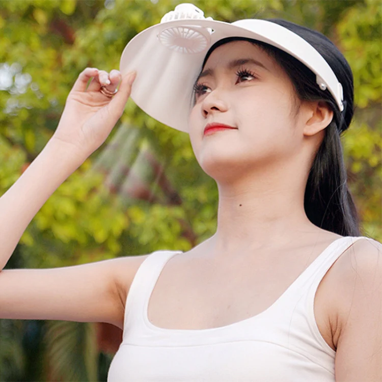 Summer Outdoor Sun Protection Adjustable Rotating Fan Sun Hat(Blue) - Image 11