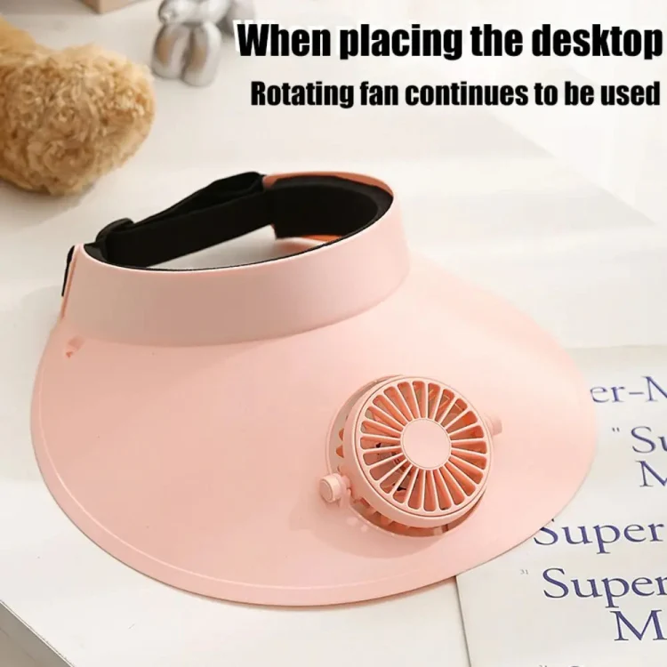 Summer Outdoor Sun Protection Adjustable Rotating Fan Sun Hat(Blue) - Image 9