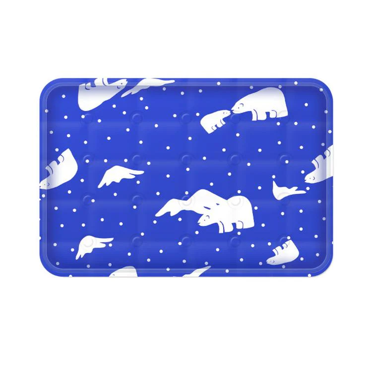 Summer Single Person Cooling Gel Seat Cushion Pressure Activated Cooling Mat, Size: 30x40cm(Royal Blue Ice Bear)