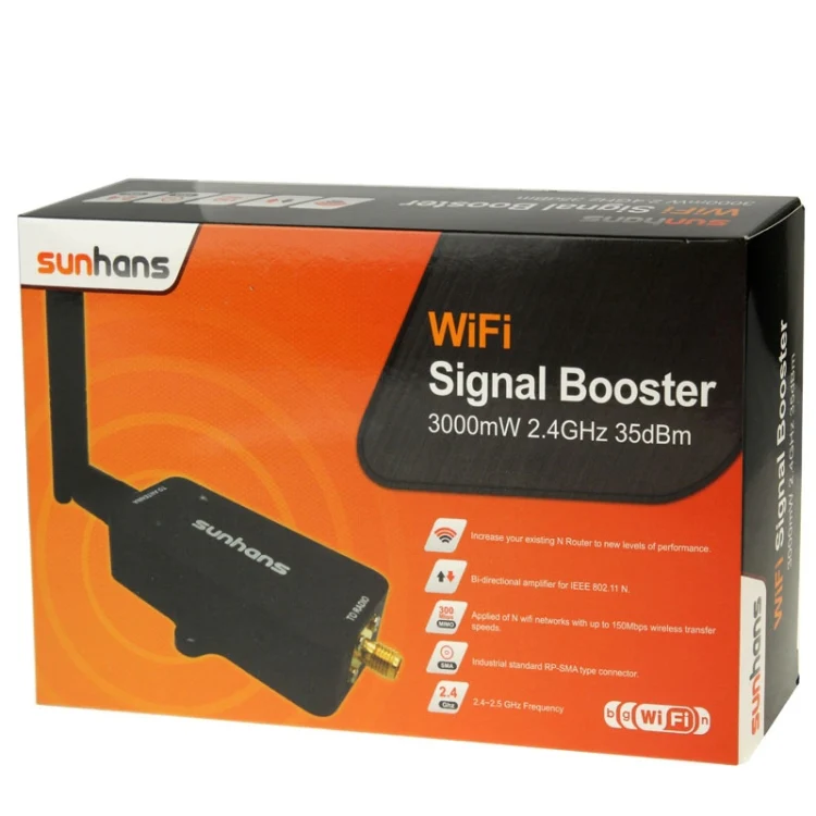 Sunhans SH24BTA-N 35dBm 2.4GHz 3W 11N/G/B WiFi Signal Booster WiFi Amplifier Wireless Repeater(AU Plug) - Image 11