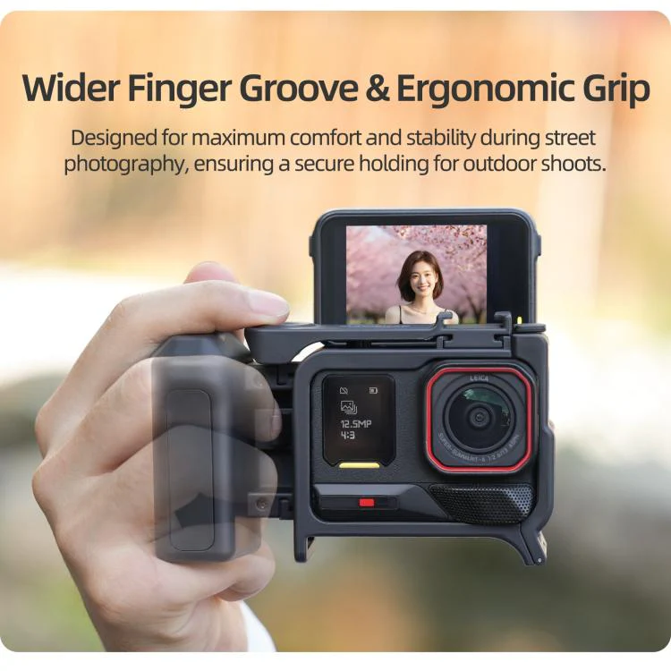 Sunnylife 2-in-1 Detachable Protective Frame & Street Photography Handle for Insta360 Ace Pro 2 / 1 (Black) - Image 9
