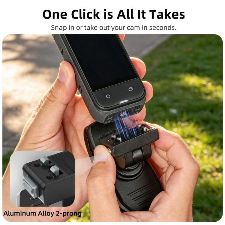 Sunnylife Magnetic Quick-Release Backpack Clip Action Camera Clamp Vertical-Horizontal Mount for Insta360 X4 Air / X5 / Ace / Ace Pro 2 / 1 (Black) - Image 7