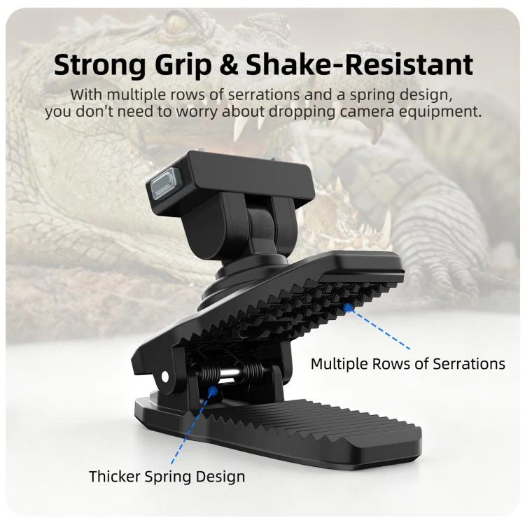 Sunnylife Magnetic Quick-Release Backpack Clip Action Camera Clamp Vertical-Horizontal Mount for Insta360 X4 Air / X5 / Ace / Ace Pro 2 / 1 (Black) - Image 9