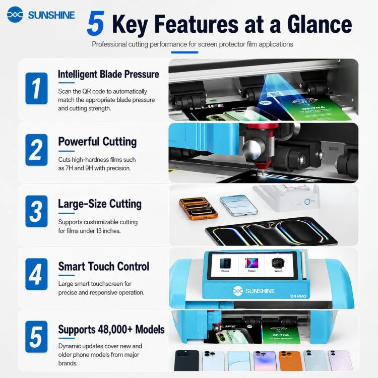 SUNSHINE C4 Pro 13-inch Intelligent High-Hardness Film Cutting Machine, Plug:AU Plug - Image 4