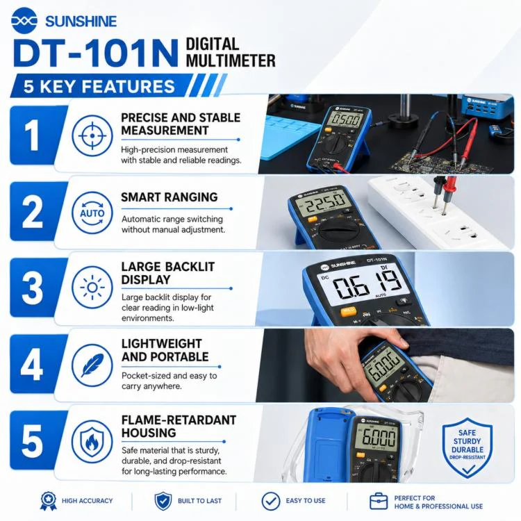 SUNSHINE DT-101N Pocket-Style Auto-Range Smart Precision Multimeter - Image 4