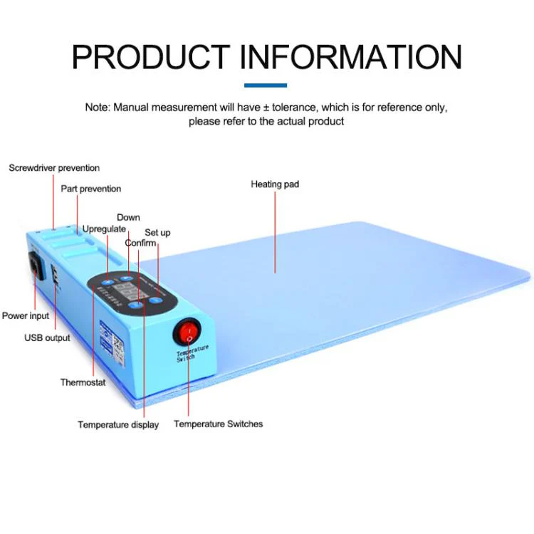 SUNSHINE S-918E LCD Screen Removal Treasure Mobile Phone Repair Heating Pad, EU Plug - Image 3