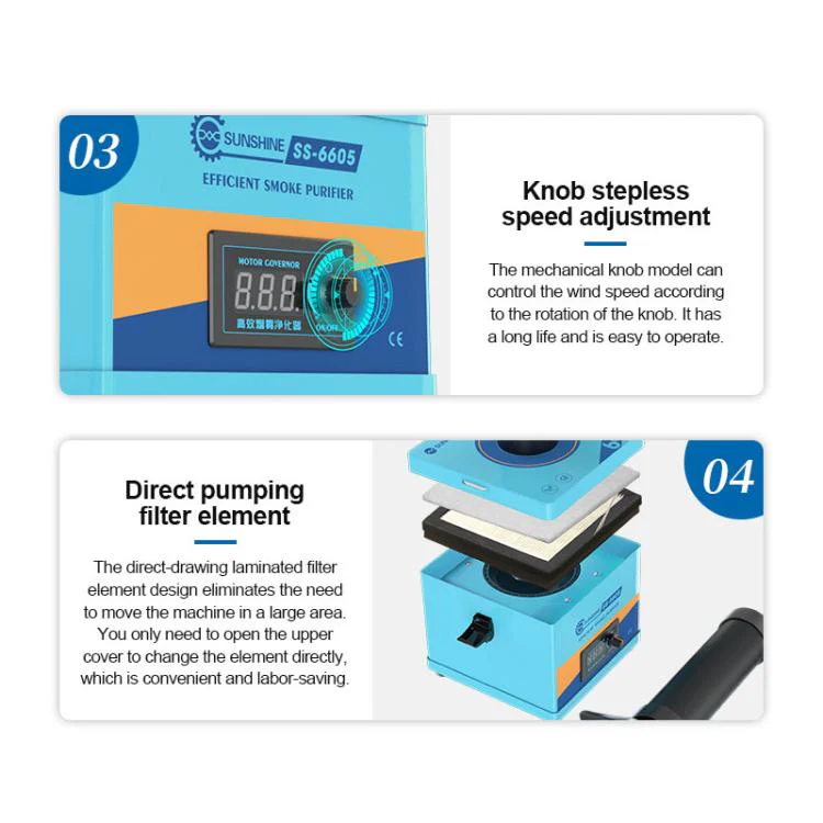SUNSHINE SS-6605 Strong Suction Smoke Purifier, Plug:EU Plug - Image 10