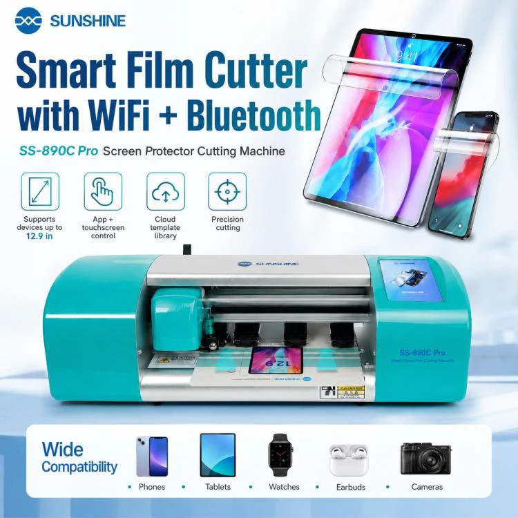 SUNSHINE SS-890C Pro 12.9-inch Flexible Hydrogel Film Dual Intelligent Auto Cutting Machine, Plug:AU Plug - Image 2