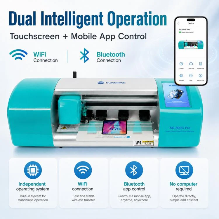 SUNSHINE SS-890C Pro 12.9-inch Flexible Hydrogel Film Dual Intelligent Auto Cutting Machine, Plug:AU Plug - Image 3