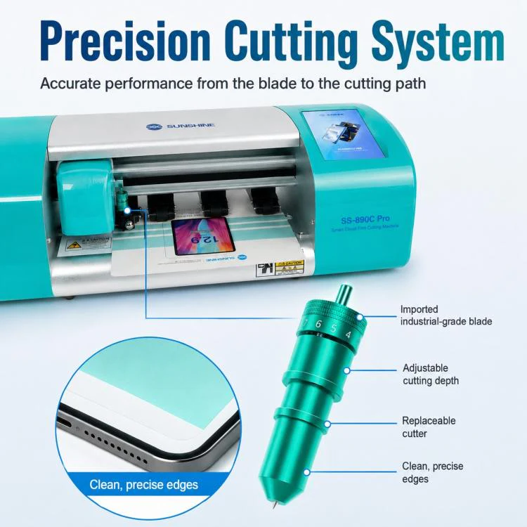 SUNSHINE SS-890C Pro 12.9-inch Flexible Hydrogel Film Dual Intelligent Auto Cutting Machine, Plug:AU Plug - Image 8