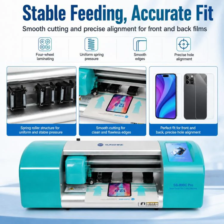 SUNSHINE SS-890C Pro 12.9-inch Flexible Hydrogel Film Dual Intelligent Auto Cutting Machine, Plug:EU Plug - Image 9