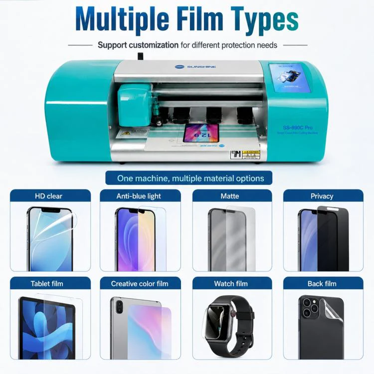 SUNSHINE SS-890C Pro 12.9-inch Flexible Hydrogel Film Dual Intelligent Auto Cutting Machine, Plug:UK Plug - Image 5