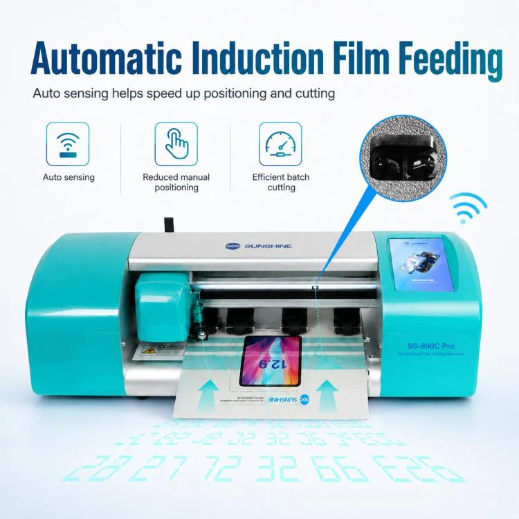 SUNSHINE SS-890C Pro 12.9-inch Flexible Hydrogel Film Dual Intelligent Auto Cutting Machine, Plug:US Plug - Image 6