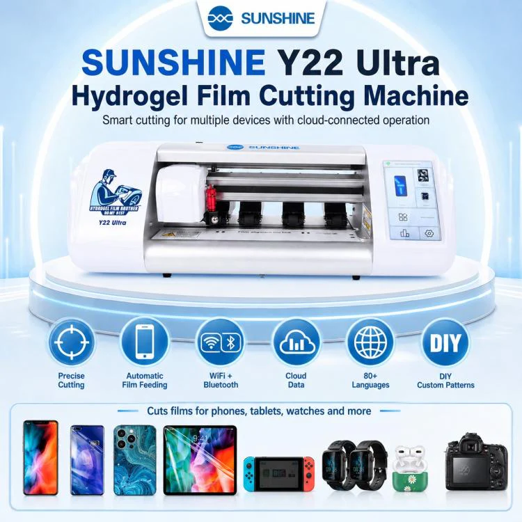 SUNSHINE Y22 Ultra Unlimited Hydrogel Phone Screen Protector Film Cutting Machine, Plug:US Plug - Image 2