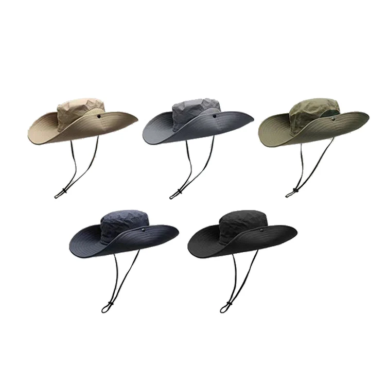 Super Wide Brim Bucket Hat Cowboy Cap Fishing Hat For Men & Women(Army Green) - Image 4