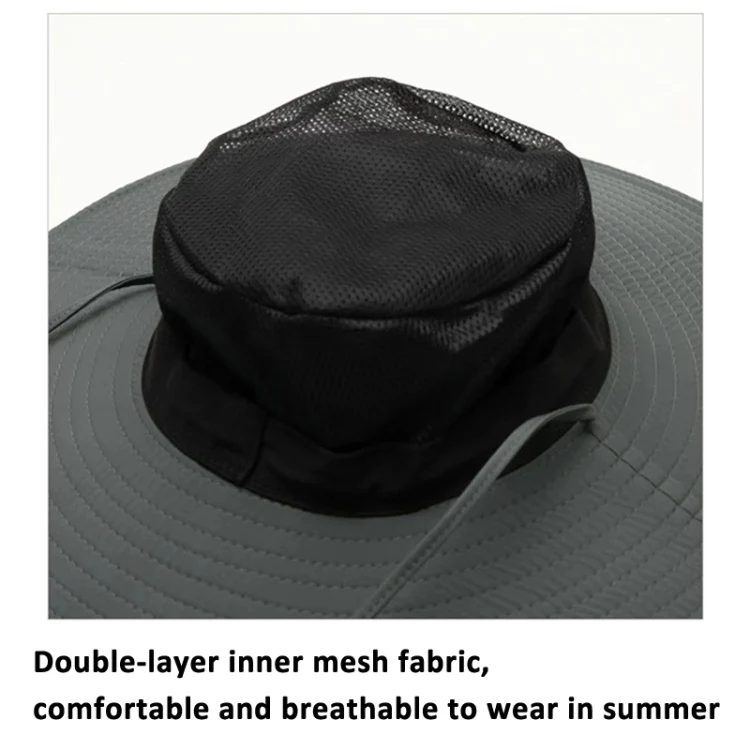 Super Wide Brim Bucket Hat Cowboy Cap Fishing Hat For Men & Women(Army Green) - Image 5