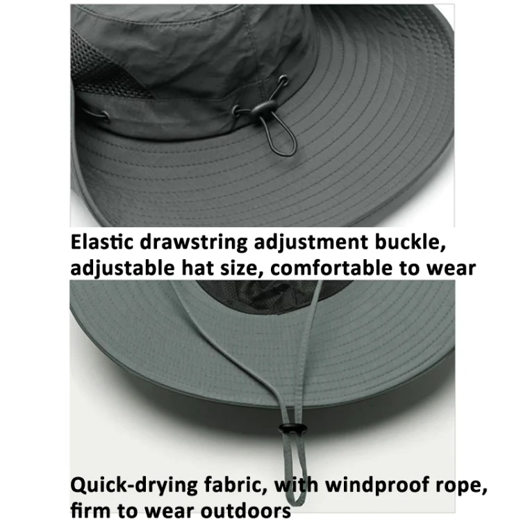 Super Wide Brim Bucket Hat Cowboy Cap Fishing Hat For Men & Women(Army Green) - Image 6