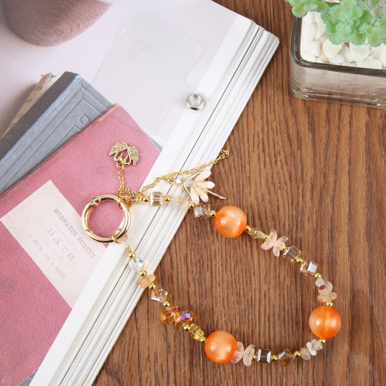 Swans Dancer Beaded Phone Charm Wrist Strap with Tether Pad for Women Girls(Pink) - Image 3