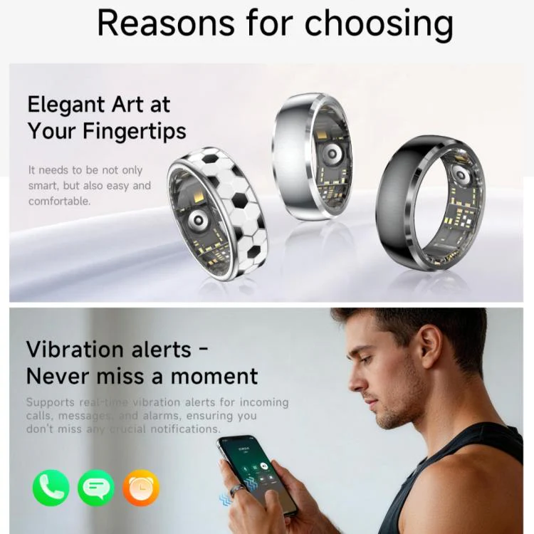 SY15 SIZE 7 Smart Ring, Supports Health Monitoring / Gesture Control(Silver) - Image 6