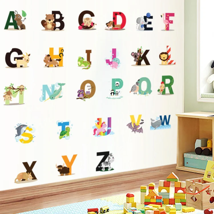 SY301 Cartoon Animal 26 English Letter Children Room Wall Stickers - Image 7