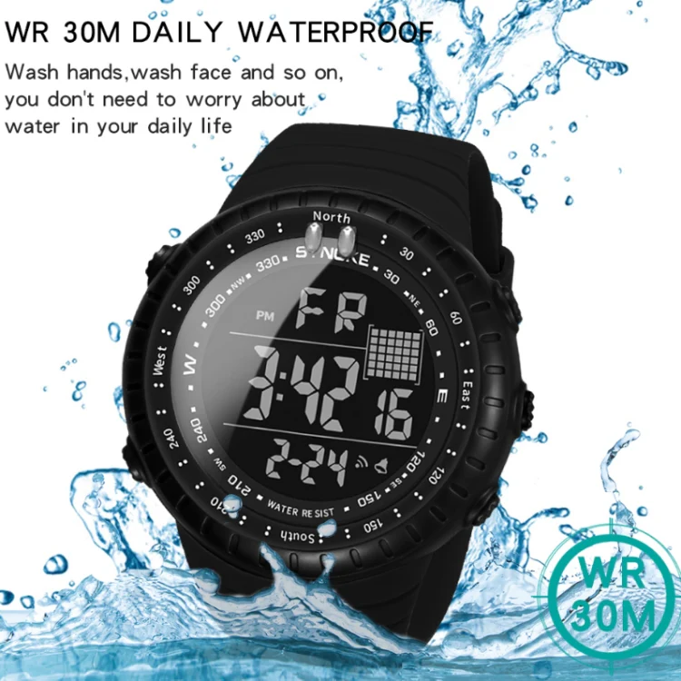 SYNOKE 8209 Multifunctional Sports Swimming Waterproof Luminous Alarm Men Electronic Watch(Black) - Image 4