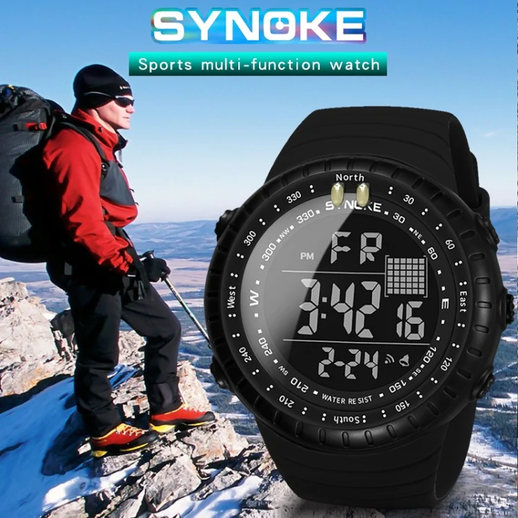 SYNOKE 8209 Multifunctional Sports Swimming Waterproof Luminous Alarm Men Electronic Watch(Black) - Image 5