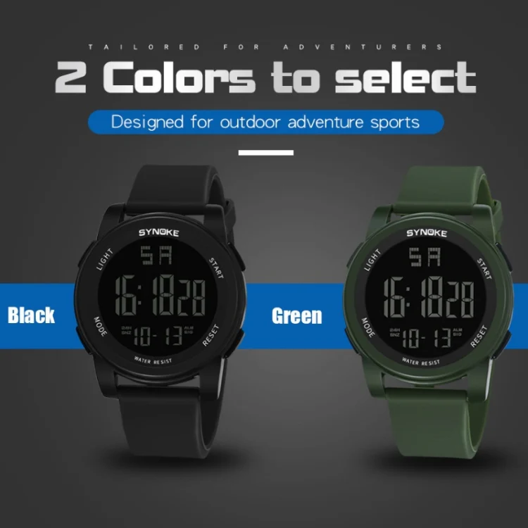 SYNOKE 9002 Men Outdoor Waterproof Sports Watch Multifunctional Luminous Digital Watch(Army Green) - Image 2