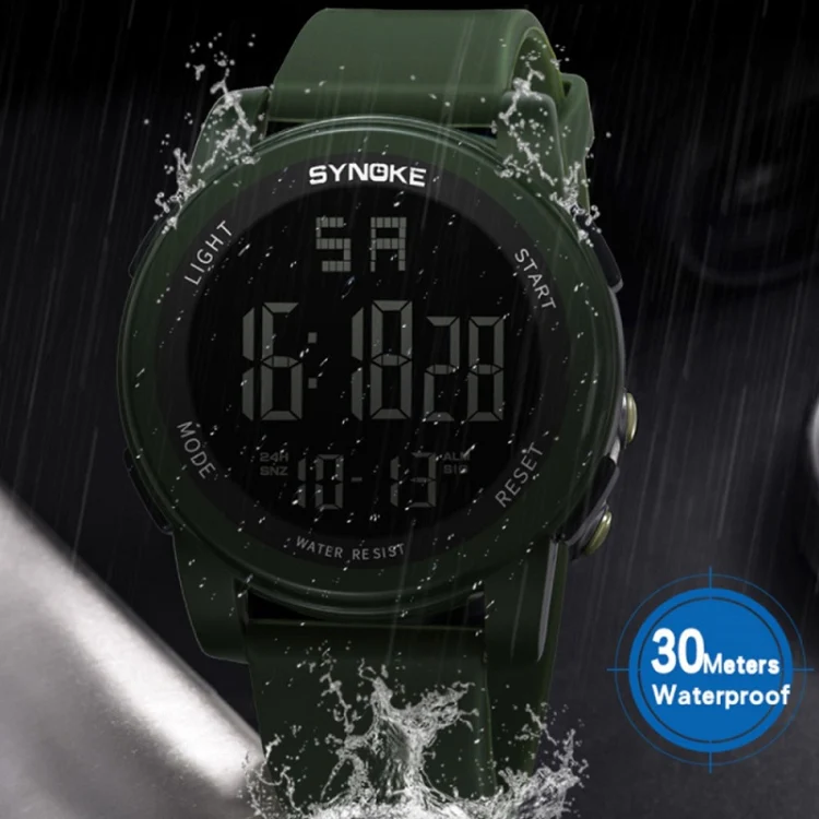 SYNOKE 9002 Men Outdoor Waterproof Sports Watch Multifunctional Luminous Digital Watch(Black) - Image 6
