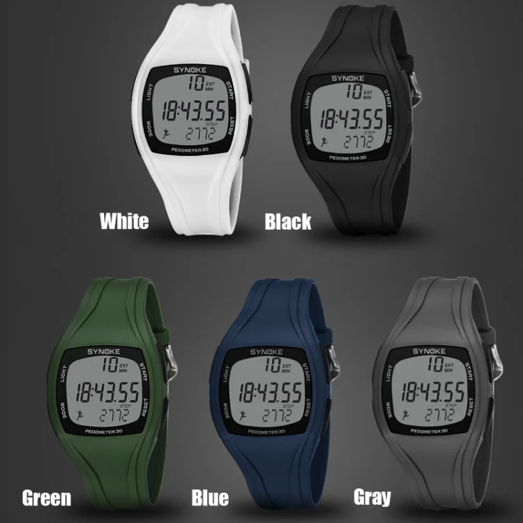 SYNOKE 9105 Multifunctional Sports Time Record Waterproof Pedometer Electronic Watch(Gray) - Image 2