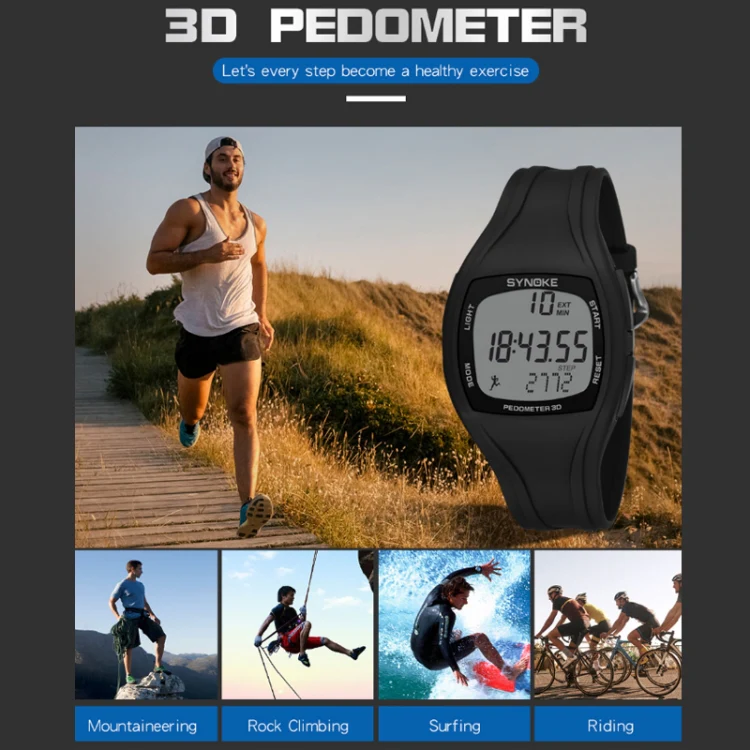 SYNOKE 9105 Multifunctional Sports Time Record Waterproof Pedometer Electronic Watch(White) - Image 7