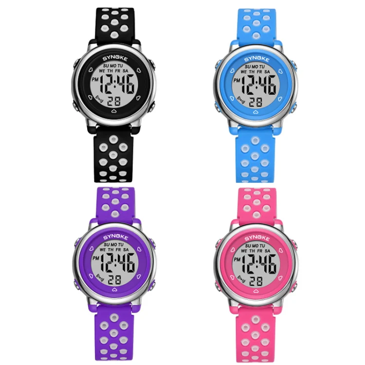 SYNOKE 9112 Waterproof Alarm Luminous Large Screen Colorful Children Digital Watch(Two-color Blue) - Image 2