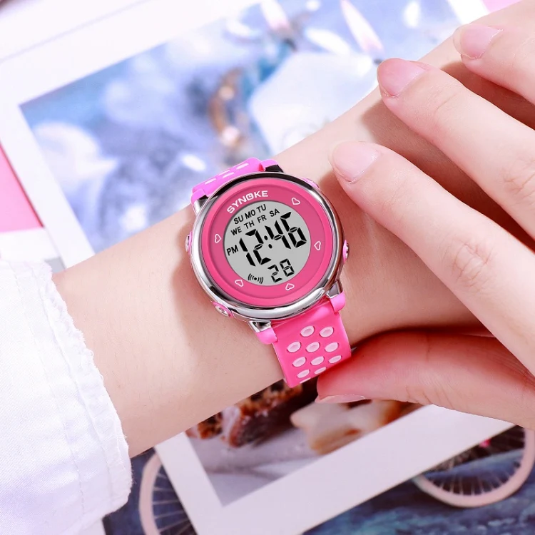 SYNOKE 9112 Waterproof Alarm Luminous Large Screen Colorful Children Digital Watch(Two-color Blue) - Image 7