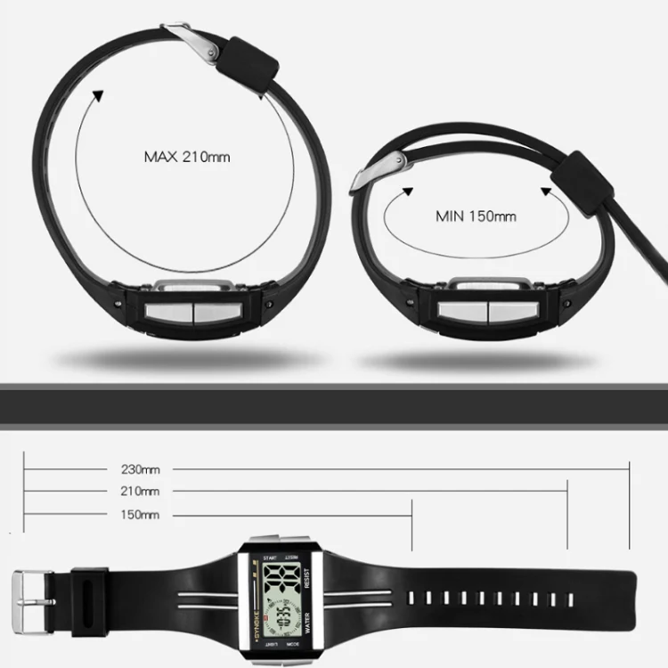 SYNOKE 9222 Men Large Screen Square Multi-Function Waterproof Luminous Electronic Watch(Black) - Image 3