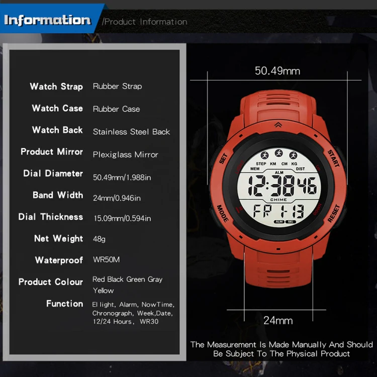 SYNOKE 9811 Luminous Large Screen Outdoor Running Student Watch(Grey) - Image 3