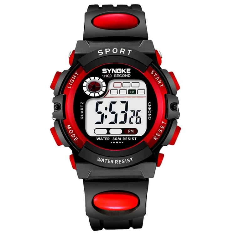 SYNOKE 99269 Children Sports Waterproof Digital Watch, Colour: Small (Red)
