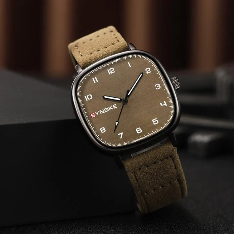 SYNOKE Men Quartz Watch Sport Retro Simple Leather Strap Quartz Watch Teenage Student Wristwatch(Black White) - Image 7