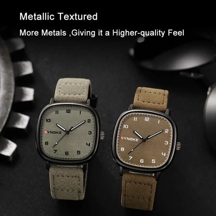 SYNOKE Men Quartz Watch Sport Retro Simple Leather Strap Quartz Watch Teenage Student Wristwatch(Black White) - Image 8