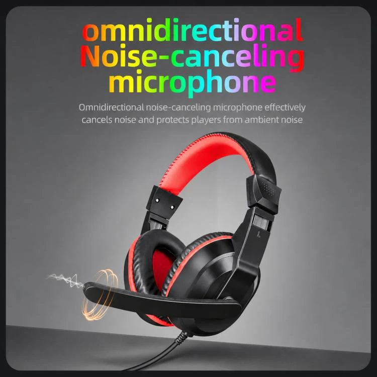 T-WOLF H150 Dual 3.5mm Plugs Gaming Headset with Microphone Over-Ear Stereo Wired PC Headphones with 40mm Speaker Drivers(Black Red) - Image 6