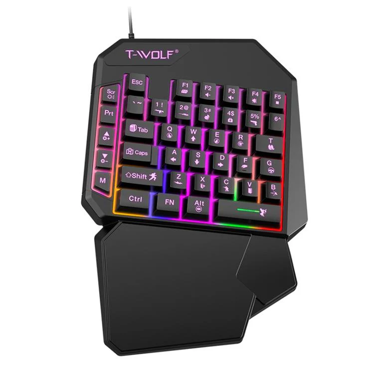T-WOLF Mobile Gaming One-Handed Keyboard,Specification: T19 Keyboard