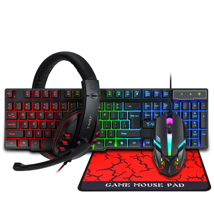 T-WOLF TF-800 4 in 1 Gaming Luminous Keyboard Mouse Headset Set(English Version) - Image 2