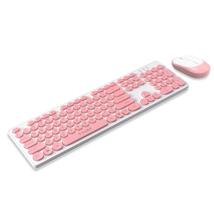 T-WOLF TF770 Mechanical Feel Wireless Gaming Keyboard And Mouse Set(Pink) - Image 2