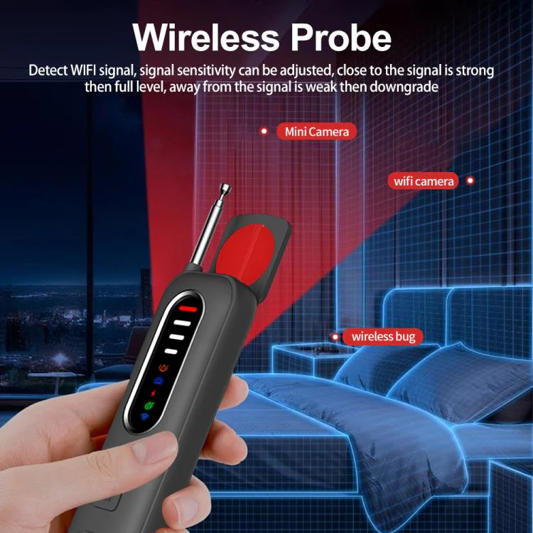 T012 Infrared Detection Privacy Camera RF Signal Detector for Hotel Privacy Protection(Black) - Image 2