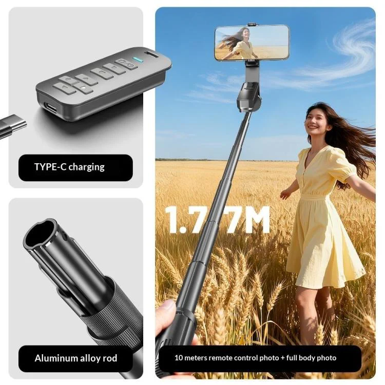 T05TK For Photography Tripod Selfie Stick Auto-Open Gimbal Stabilizer Remote Control Phone Stand - Image 10