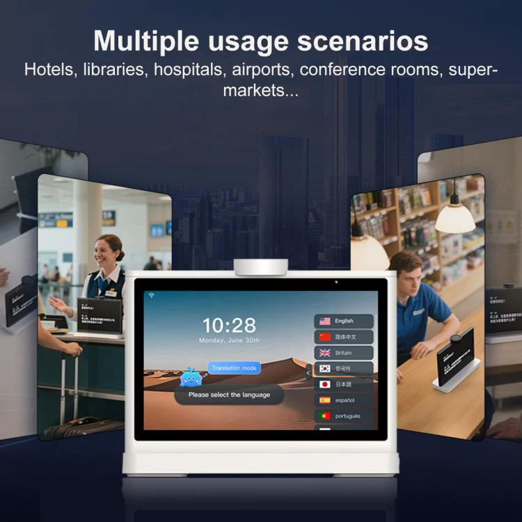 T10 Desktop 10-inch Dual-Screen AI Smart Translator(White) - Image 3
