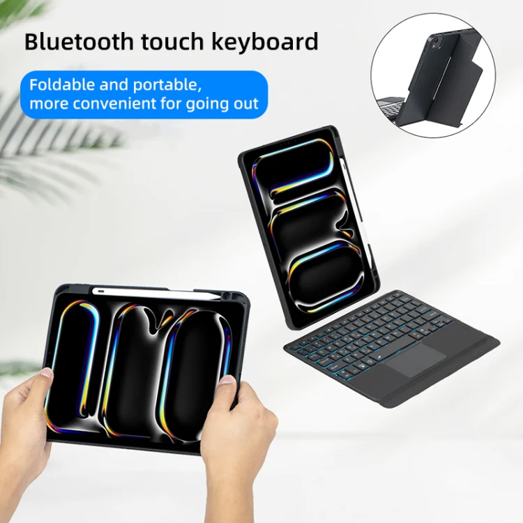 T13B-AS Detachable Rotating Backlit Touch Bluetooth Keyboard Case For iPad Pro 11 2024 - Image 6
