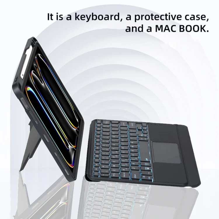 T13B-AS Detachable Rotating Backlit Touch Bluetooth Keyboard Case For iPad Pro 11 2024 - Image 7