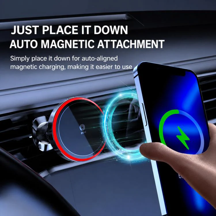 T14 Magnetic Cooling Wireless Fast Charger Car Air Outlet Holder(T14 Air-Cooled Qi 2.2 Certification) - Image 6