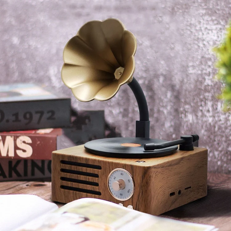 T15 Vinyl Atomic Bluetooth Retro Wireless Audio Desktop Speaker - Image 7