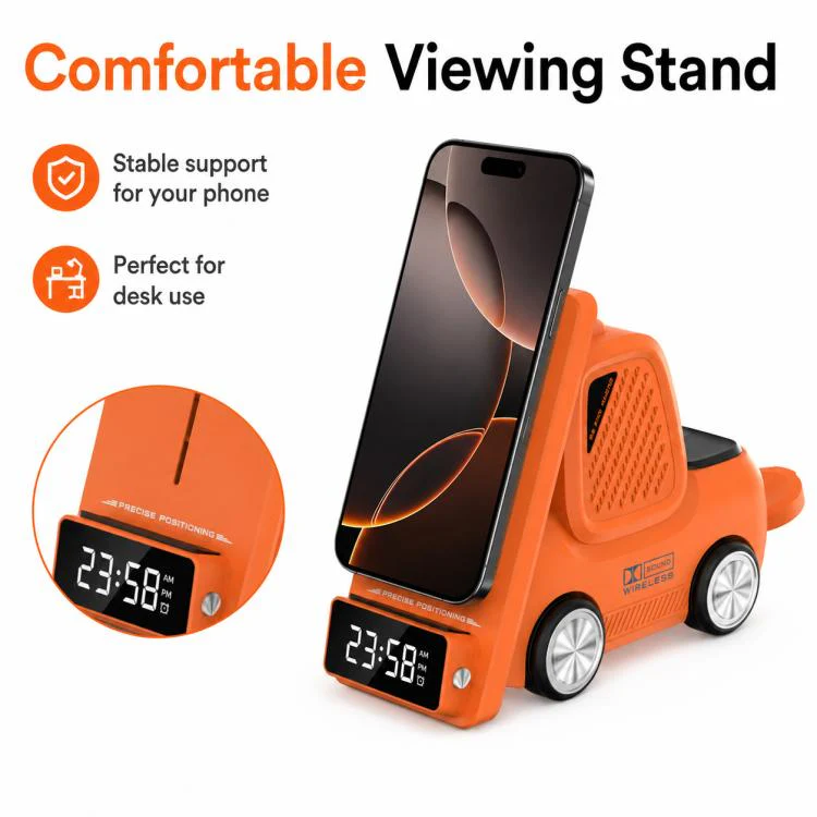 T30 6-in-1 Multifunctional Wireless Charger Car-Style Desktop Phone Holder(White) - Image 2